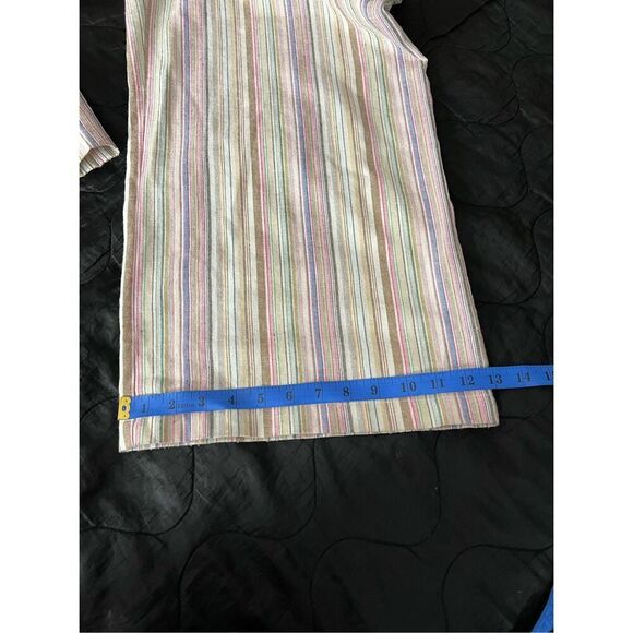 Tart Jumpsuit Womens M Striped Strapless Sweetheart Christy Linen Blend Wide-Leg - Picture 13 of 16